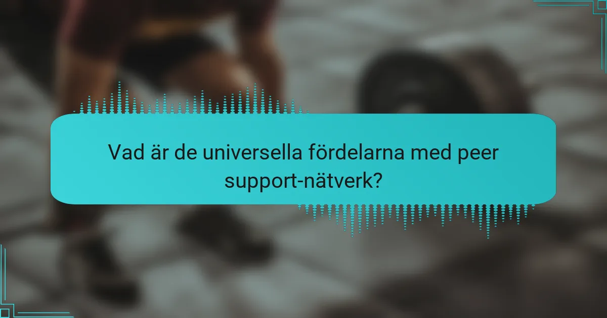 Vad är de universella fördelarna med peer support-nätverk?