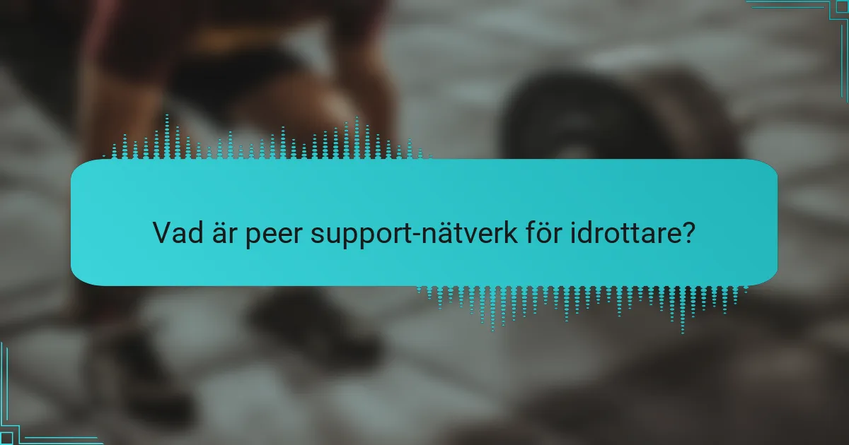 Vad är peer support-nätverk för idrottare?
